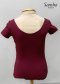 C155C/F Janessa Short Sleeve Leotard in Cotton DARK BURGUNDY