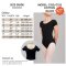 C155C/F Janessa Short Sleeve Leotard in Cotton BLACK