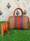 Gucci Orange/beige Gg Canvas Medium Vintage
