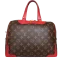 Louis Vuitton Coquelicot Leather and Monogram Canvas Retiro NM