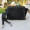 MICHAEL KORS Selma Studded Black Leather Mini Messenger Bag