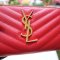 YSL ZIPPY WALLET LONG RED CHEVRON GHW