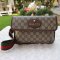 GG Supreme Monogram Neo Vintage Web Belt Bag Brown