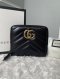 Gucci Black GG Marmont Compact Wallet