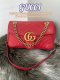 Gucci  Calfskin Matelasse Small GG Marmont Shoulder Bag Hibiscus Red