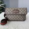 GG Supreme Monogram Neo Vintage Web Belt Bag Brown