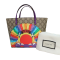 GUCCI GG Supreme Monogram Childrens Rainbow Birds Tote