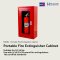 Portable Fire Extinguisher Cabinet NIPPON Contains One Container With a Locking Lid and Glass Door.