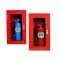 Portable Fire Extinguisher Cabinet NIPPON Contains One Container With a Locking Lid and Glass Door.