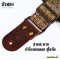 บัวทอง สายสะพายกีตาร์ ลายผ้าไหมสุโขทัย ยกดอก Strap หนังวัวแท้