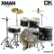 กลองชุด DK Drum Kingdom รุ่น X-MAN Series สี Black Blast  พร้อมขาสแตนด์ และ พร้อม ฉาบ Vansir รุ่น PRC 4 ใบ Hi-HAT 14  Crash 16  Ride 20 ครบชุด