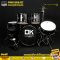 DK Drum Kingdom กลองชุดเล็ก 5 ใบ พร้อม เก้าอี้ ไม้กลอง ขาฉาบ 1 ต้น ขาไฮแฮท 1 ต้น และ ฉาบ รุ่น Junior Drum Set (Black)