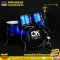 DK Drum Kingdom กลองชุดเล็ก 5 ใบ พร้อม เก้าอี้ ไม้กลอง ขาฉาบ 1 ต้น ขาไฮแฮท 1 ต้น และ ฉาบ รุ่น Junior Drum Set (Blue)