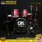 DK Drum Kingdom กลองชุดเล็ก 5 ใบ พร้อม เก้าอี้ ไม้กลอง ขาฉาบ 1 ต้น ขาไฮแฮท 1 ต้น และ ฉาบ รุ่น Junior Drum Set (Red)