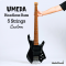 Umeda - Active Headless Bass 5 Strings Black and White Custom (3.6 Kgs)