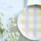 Pastel Grid Minimal Plate