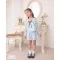 BabyLovett Villa Fontaine Collection Top & Shorts Set ชุดเซ็ตเด็กผ้า Chiffon สีฟ้าพิมพ์ลาย ปาดไหล่