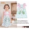 BabyLovett Villa Fontaine Collection ชุดเดรสเด็กผ้าซาติน พิมพ์ลาย พร้อมโบว์ตกแต่ง