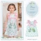 BabyLovett Villa Fontaine Collection ชุดเดรสเด็กผ้าซาติน พิมพ์ลาย พร้อมโบว์ตกแต่ง
