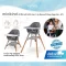 MINIKIND Rocca เก้าอี้ทานข้าวเด็ก 3-in-1 สี Grey สำหรับเด็ก 6 เดือน–6 ปี