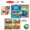 Melissa & Doug 4-in-1 Wooden Jigsaw Puzzles in a Box จิ๊กซอว์ไม้ 4 แบบ พร้อมกล่องไม้ สำหรับเด็ก