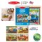 Melissa & Doug Wooden Jigsaw Puzzles in a Box Construction รุ่น 3792 จิ๊กซอไม้ 12 ชิ้น x 4 ลาย รุ่นรถก่อสร้าง