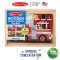 Melissa & Doug Wooden Jigsaw Puzzles in a Box Vehicles  รุ่น 3794 จิ๊กซอไม้12ชิ้นx4ลาย รุ่นยานพาหนะ