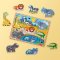 Melissa & Doug Safari Animal Wooden Peg Puzzle - 7 Pieces รุ่น 9054 พัซเซิลไม้หมุดจับ มีตุ่ม รุ่นซาฟารี