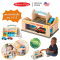 Melissa & Doug Wooden Service Station Parking Garage รุ่น 9271 ของเล่นโรงจอดรถ ร้านล้างรถคาร์วอช ที่จอดรถ & ปั๊มน้ำมัน เติมน้ำมัน