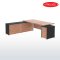 โต๊ะผู้บริหาร 2 ลิ้นชัก ขวา-ตู้แอลซ้าย B-Walnut Grand BGL-2320