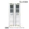 ตู้ทรงสูง 2 บานเปิด ชนิดบานกระจกบน สี : WHITE