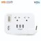 VOX NOVA Series : TRAVEL POWER STRIP รางปลั๊กไฟ 2 ช่องเสียบ 1 สวิตซ์ 3 USB สายยาว 1 เมตร สีขาว