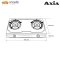 AXIA รุ่น DRB - 1214 เตาแก๊สตั้งโต๊ะ ขนาด 70 ซม. 2 หัวเตาแก๊สทองเหลือง โครงสร้างสแตนเลสอย่างดี​