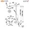 COTTO - CT2240W ก๊อกผสมยืนอาบน้ำพร้อมฝักบัวสายอ่อนและฝักบัวก้านแข็ง รุ่น SOLEX