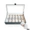 12 Slot Watches Box Storage Organizer กล่องใส่นาฬิกา กล่องเก็บนาฬิกา 12 เรือน หุ้มหนัง อย่างดี กล่องนาฬิกาพรีเมี่ยม หมอน 2 ชั้น 2in1 หมอนทูอินวัน หมอนนาฬิกาสำหรับคนข้อมมือเล็ก สีเทา