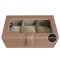 3 PIECE WATCH BOX STORAGE ORGANIZER กล่องนาฬิกา 3 เรือน หมอน 2 ชั้น 2in1 หุ้มหนังอย่างดี งานสวยหรู เกรดพรีเมี่ยม สีแทนฺ สีน้ำตาล สีเบจ  Brown