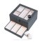 Watch and Rings Box Storage Organizer กล่องนาฬิกา กล่องเครื่องประดับ 2 ชั้น ลิ้นชัก เกรดอย่างดี สวยพรีเมี่ยม วัสดุดี Gray Grey  สีเทา