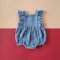 BACK TO FRONT BLUE DOT FLUTTER SLEEVE ROMPER 100% WOVEN COTTON