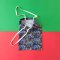 REUSEABLE GIFT BAG THAI ELEPHANTS DARK BLUE 100% PRINTED COTTON