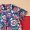 BOYS & GIRLS MANDARIN COLLAR SHIRTS PEONY BLUE / 100% PRINTED COTTON