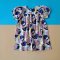 BUTTONS BACK PUFF SLEEVES CATS DRESS  100% PRINTED COTTON