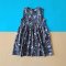 BUTTONS BACK WOOF WOOF DARKGREY BROWN DRESS 100% PRINTED COTTON