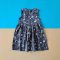 BUTTONS BACK WOOF WOOF DARKGREY BROWN DRESS 100% PRINTED COTTON