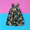 ELASTIC BACK TROPICAL DRESS 100% PRINTED COTTON