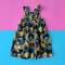 ELASTIC BACK TROPICAL DRESS 100% PRINTED COTTON