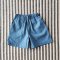BOYS & GIRLS LIGHT DENIM ELASTIC WAISTBAND SHORTS  / 100% COTTON