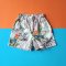 BOYS & GIRLS ELASTIC WAISTBAND SHORTS LIGHT KHAKI  / 100% PRINTED COTTON