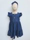 BUTTONS FRONT FLUTTER SLEEVE INDIGO LIGHT DENIM DRESS 100% COTTON DENIM*PRE-ORDER SHIP OUT 22 JUNE