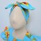 KIDS & ADULTS HEADBAND ELASTIC BACK LIGHT BLUE SUNFLOWER 100% PRINTED COTTON