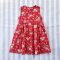 BUTTONS BACK RED ROSES DRESS 100% PRINTED COTTON